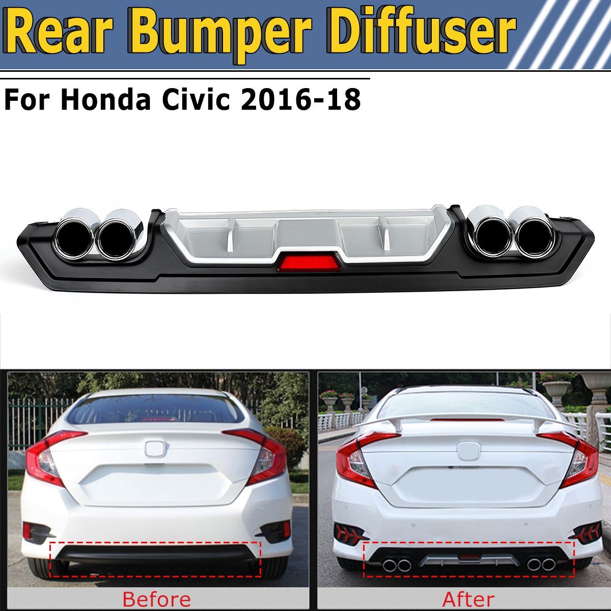 Rear-Lower-Bumper-Protector-Diffuser-W-Dual-Exhaust-Tip-Decor-for-Honda-Civic-2016-2018-JDM-1464570