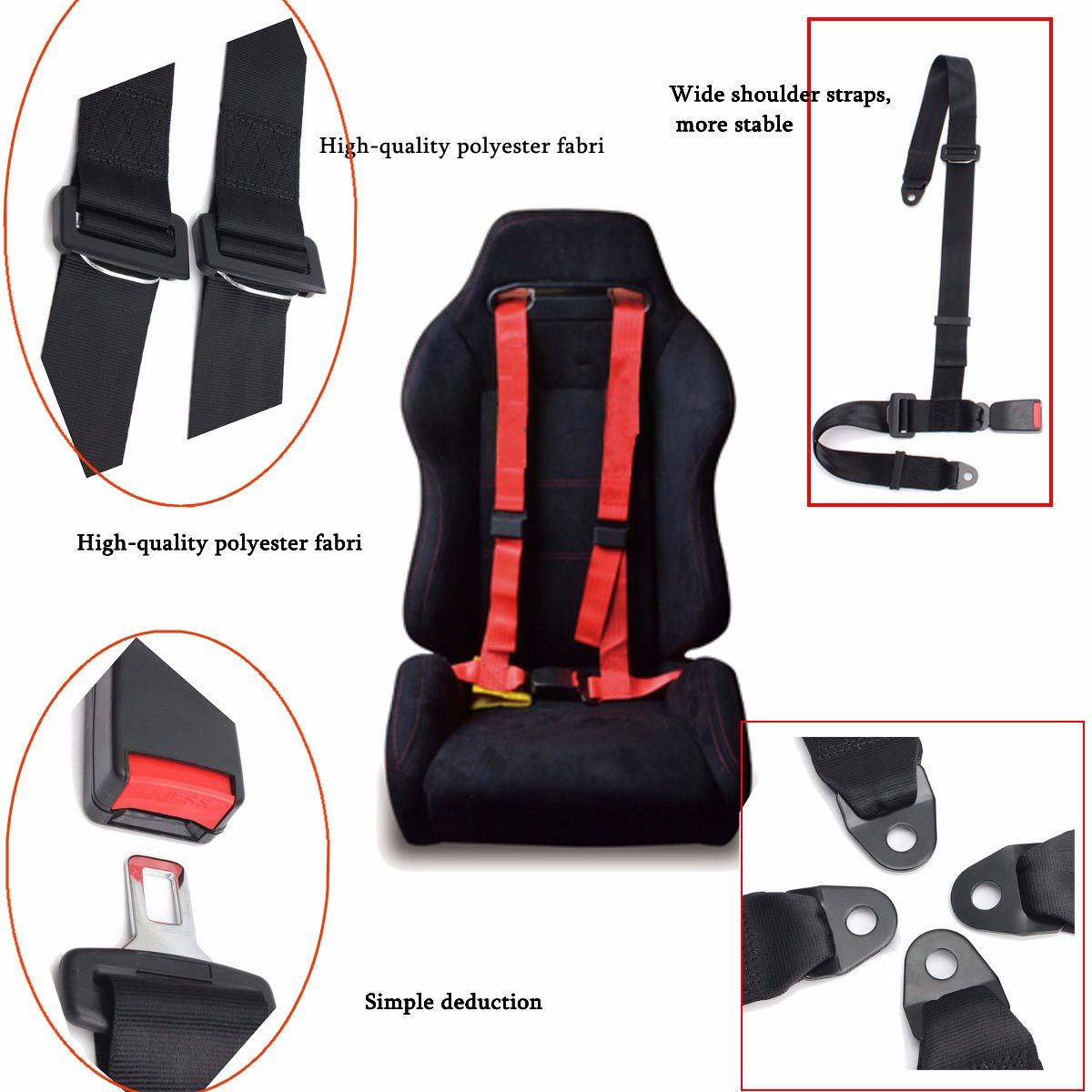 Sport-Racing-Car-Harness-Safety-Seat-Belt-3-4-Point-Fixing-Mounting-Quick-Release-1092163