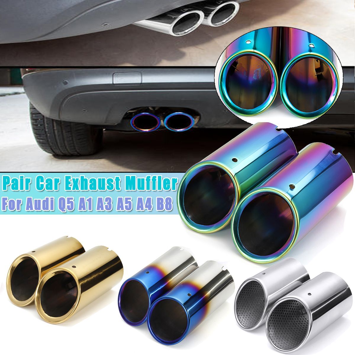 Stainless-Steel-Car-Exhaust-Muffler-Tail-Pipe-Tip-Pair-For-Audi-Q5-A1-A3-A5-A4-B8-1687657