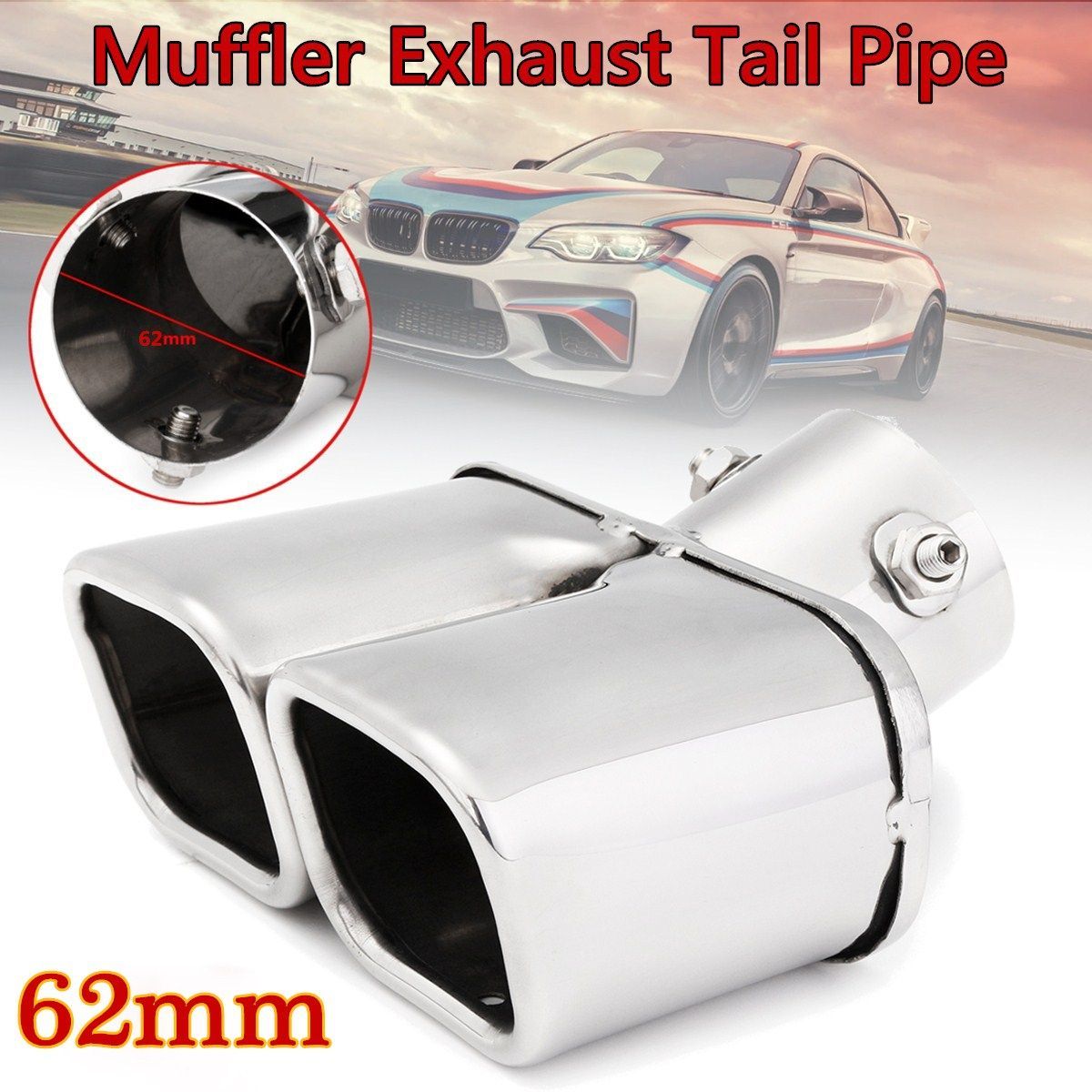 Universal-63mm-25-Inch-Stainless-Steel-Car-Exhaust-Muffler-Dual-Tip-End-Tail-Pipe-1334131