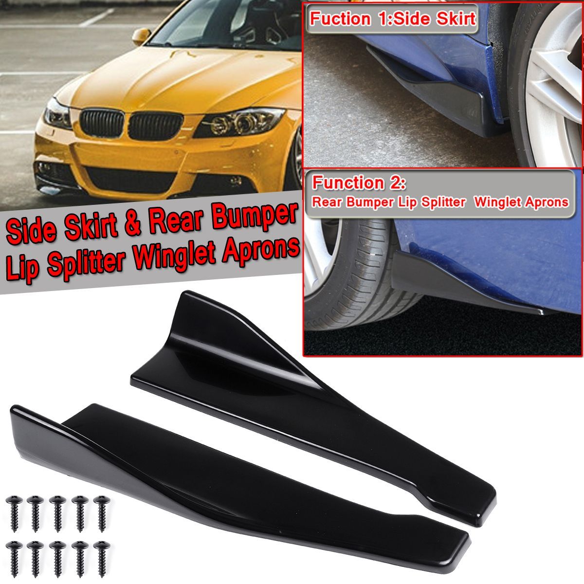 Universal-Car-Mudguards-Fit-Front-Rear-Bumper-Lip-Splitters-Winglets-Canards-side-skirt-1408852
