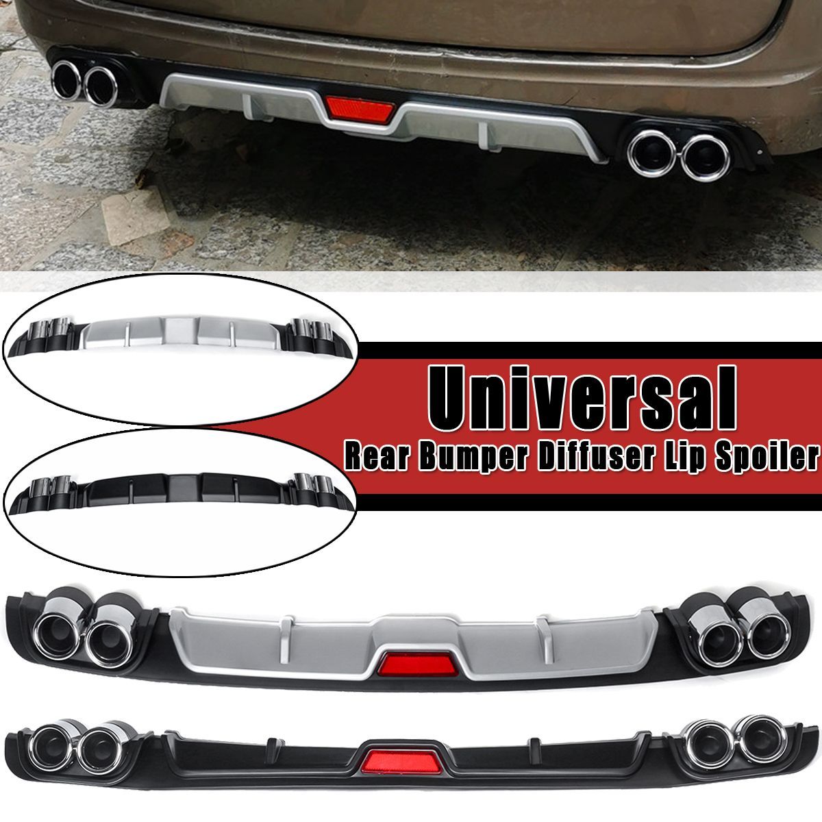 Universal-Car-Rear-Bumper-Diffuser-Lip-Spoiler-Canard-Direct-Adhesive-A-Type-1614888