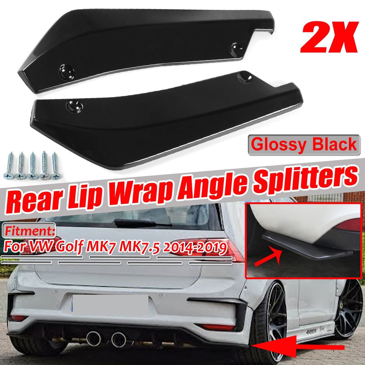 Universal-Car-Rear-Bumper-Protector-Lip-Wrap-Angle-Splitters-Bright-Black-2pcs-1357801