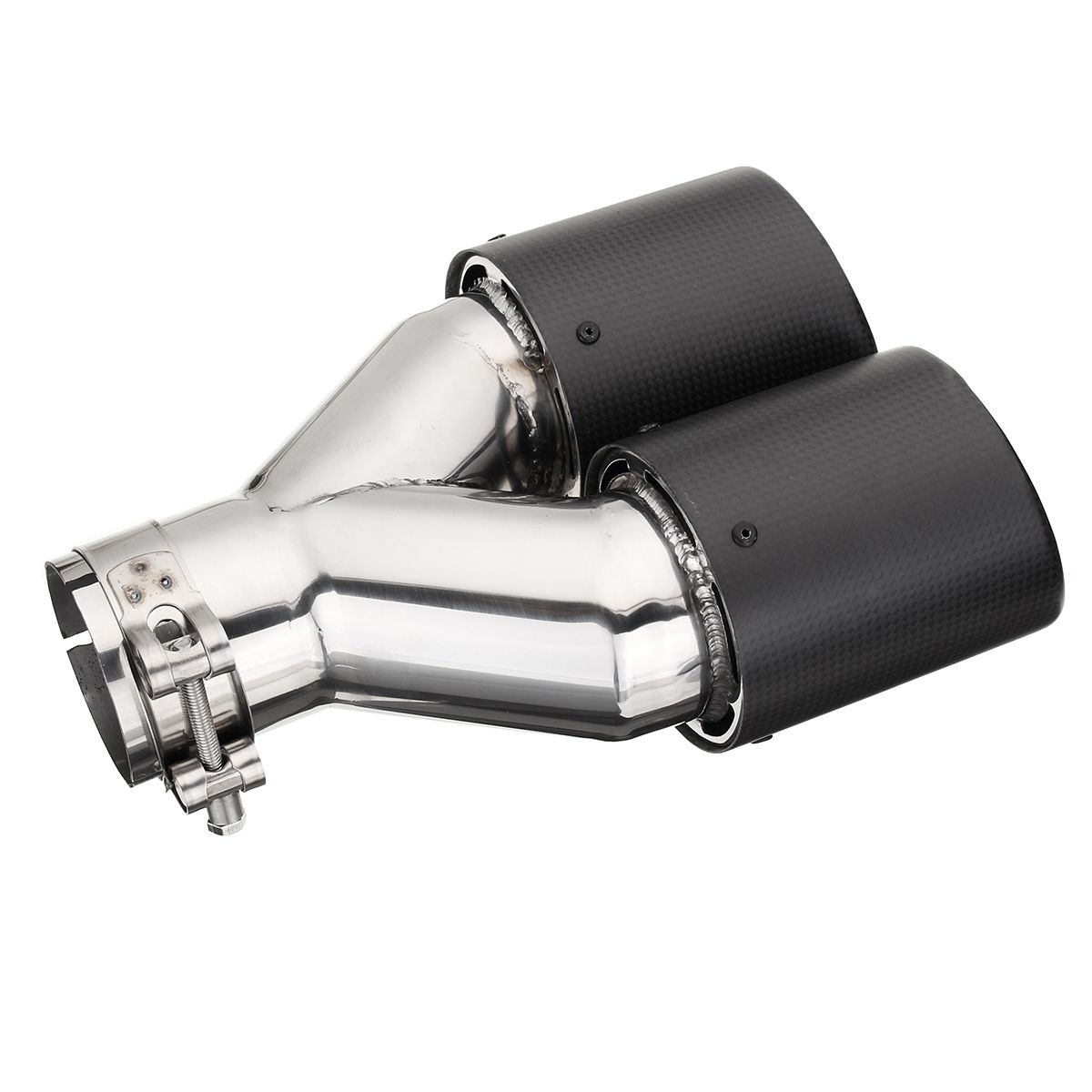 Universal-Stainless-Steel-Car-Dual-Tail-Exhaust-Muffler-Tip-60-63mm-Inlet-Carbon-Fiber-1423277