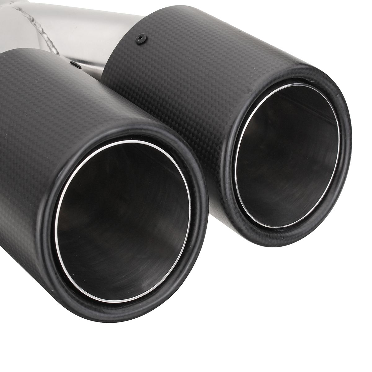 Universal-Stainless-Steel-Car-Dual-Tail-Exhaust-Muffler-Tip-60-63mm-Inlet-Carbon-Fiber-1423277