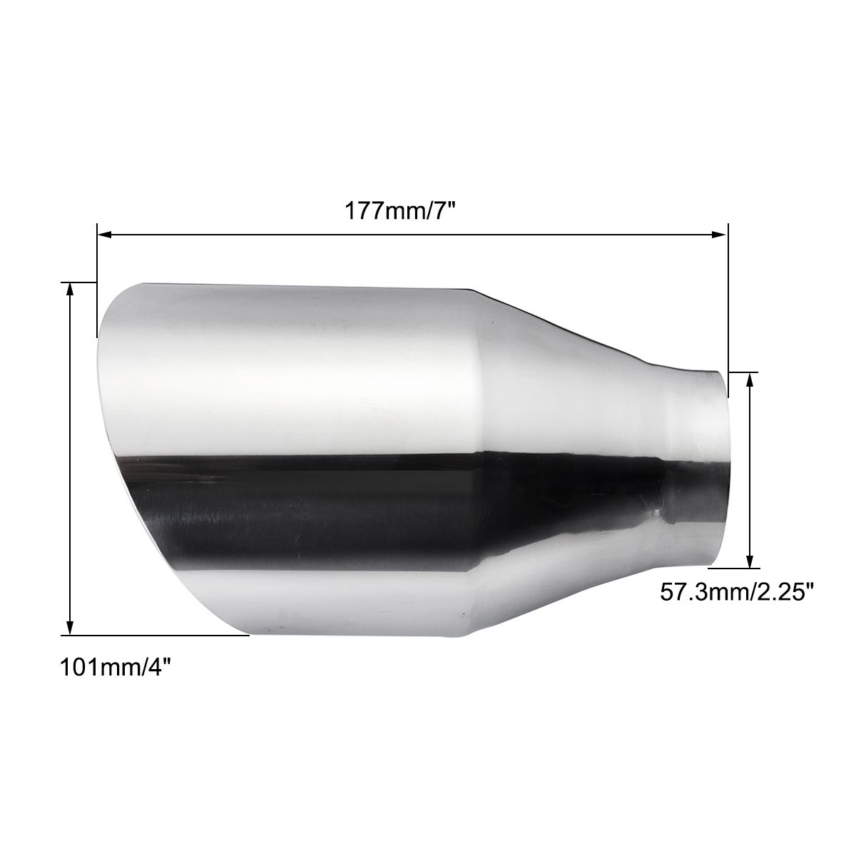 Universal-Stainless-Steel-Exhaust-Muffler-Round-Slant-225-Inch-Inelt-4-Inch-Outlet-1353799