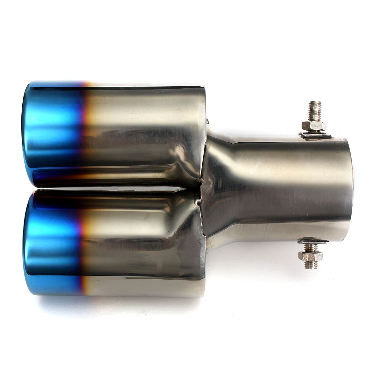 Universal-Tip-6cm-Inlet--Blue-Dual-Outlet-Stainless-Steel-Exhaust-Muffler-1015050