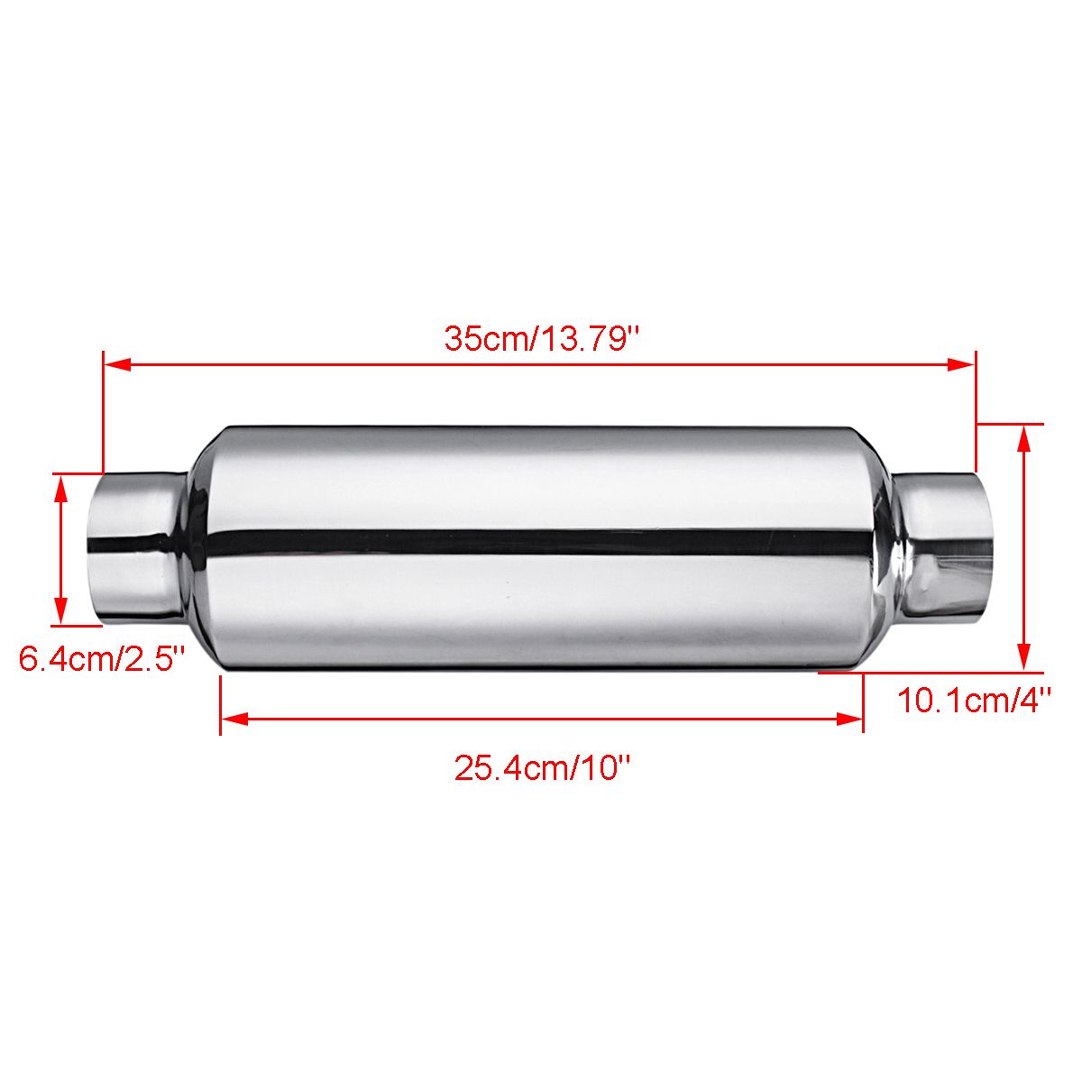 Universal-Turbine-Exhaust-Muffler-Resonator-304-Stainless-Steel-25-Inch-Inlet-25-Inch-Outlet-1436400