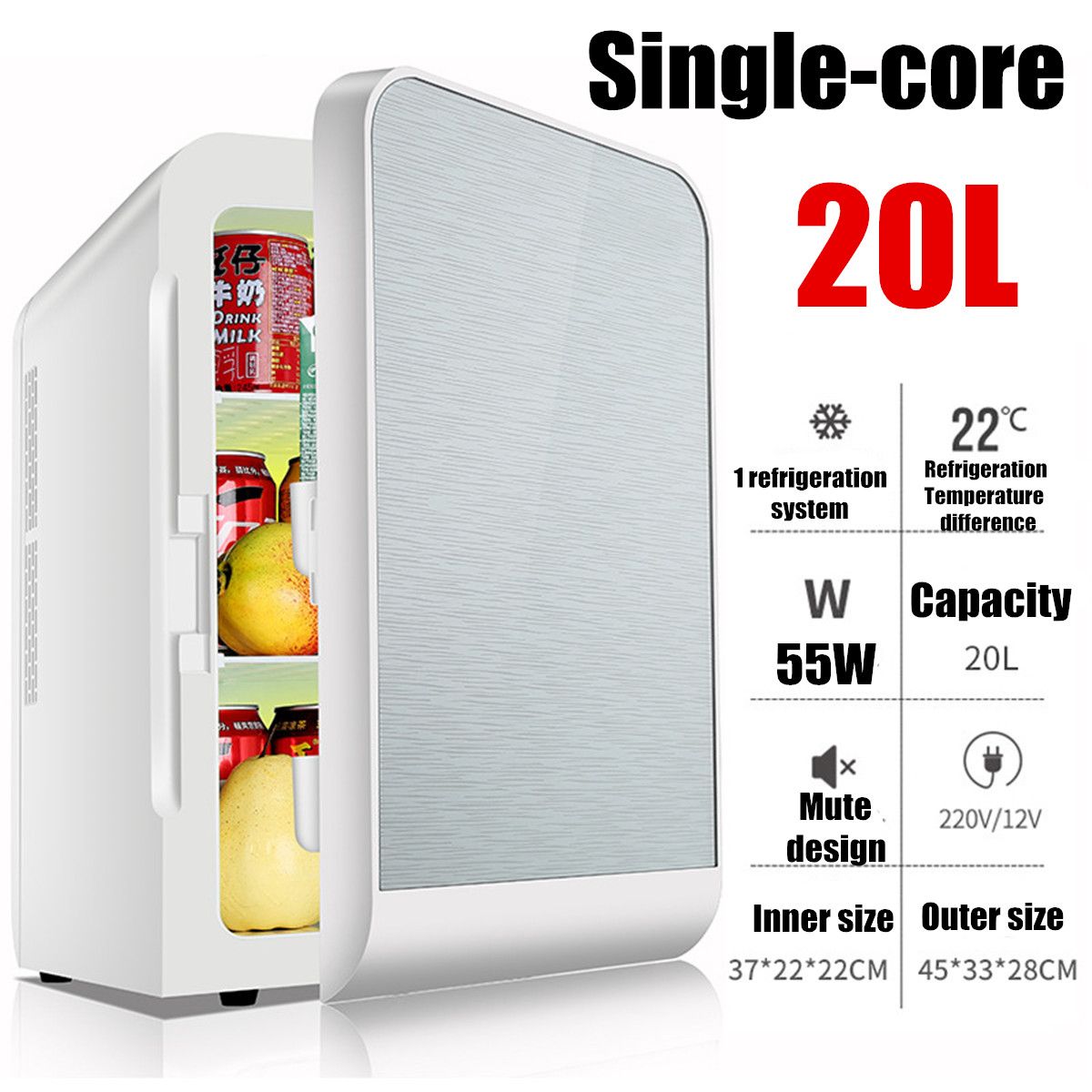 20L-Single-Dual-core-Car-Mini-Fridge-Travel-Cool--Warmer-Home-Refrigerator-220V12V-1520135