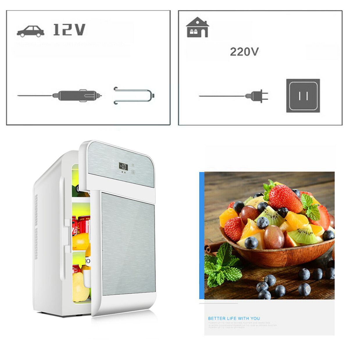 20L-Single-Dual-core-Car-Mini-Fridge-Travel-Cool--Warmer-Home-Refrigerator-220V12V-1520135