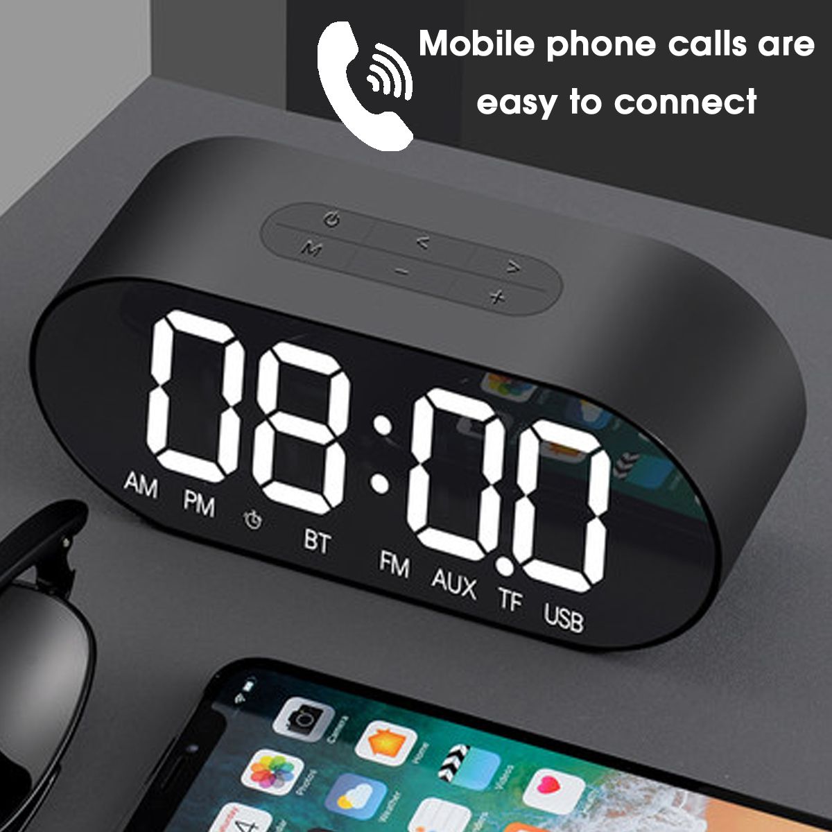 1500mAh-Built-in-Battery-10-Hours-TF-AUX-USB-Car-Mirror-Alarm-Clock-bluetooth-Speaker-1379830