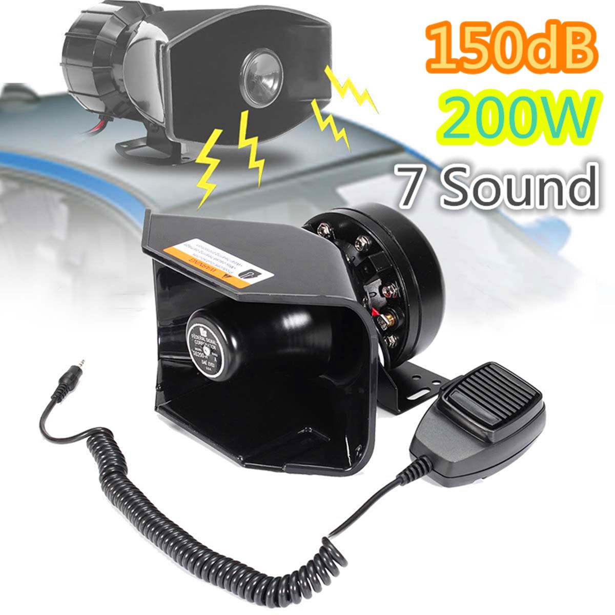 200W-7-Sound-Loud-Car-Warning-Alarm-Police-Fire-Siren-Horn-PA-Speaker-MIC-System-1373579