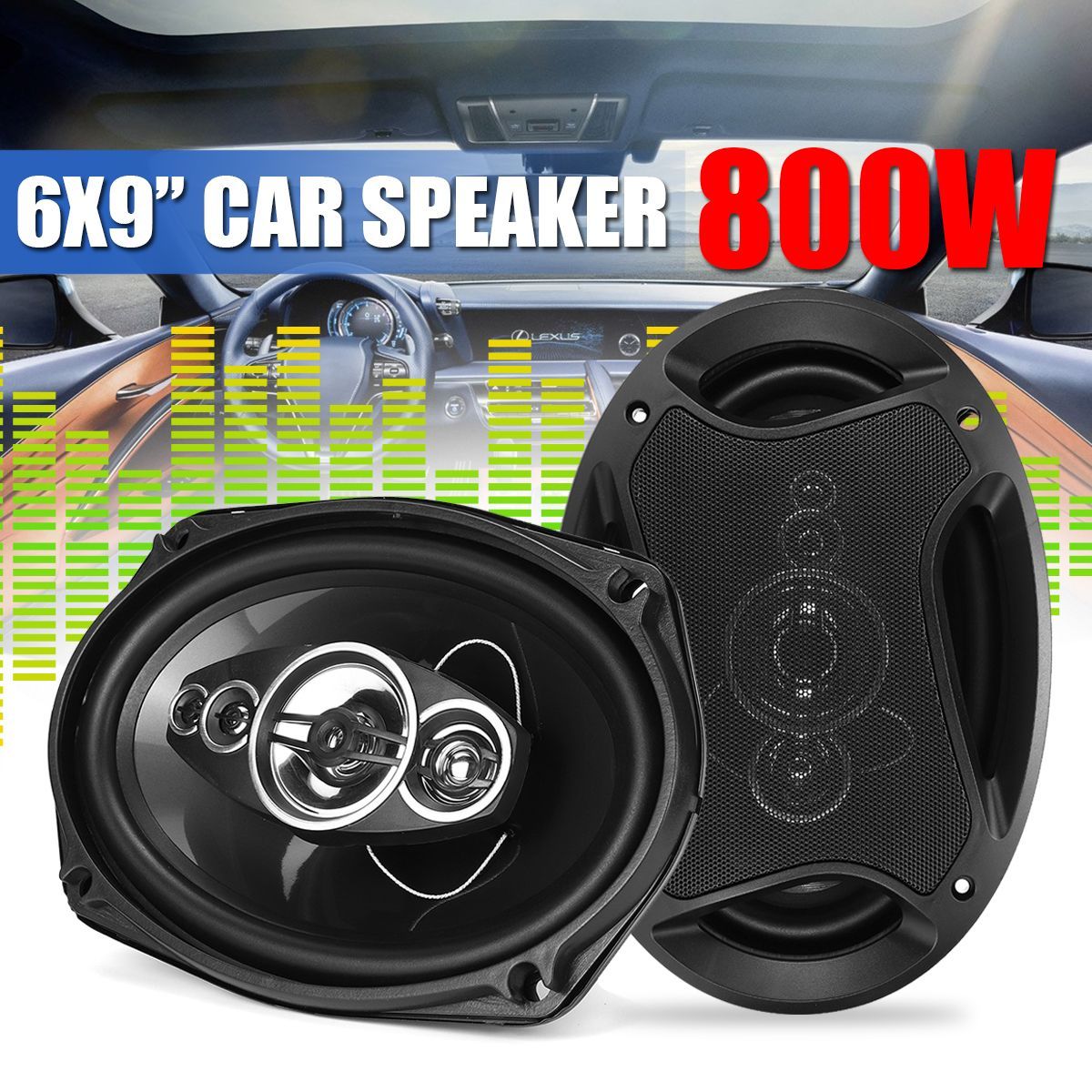 2Ps-TS-6972-800W-6x9-Car-Dual-Door-Shelf-Coaxial-Audio-Speaker-2-Way-HiFi-Speakers-1534803