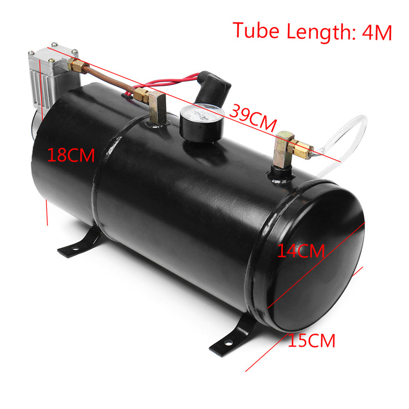 4x-Trumpet-Air-Horn--Compressor-Tubing-100-PSI-149-DB-18ft-Hose-Car-truck-12V-1487088