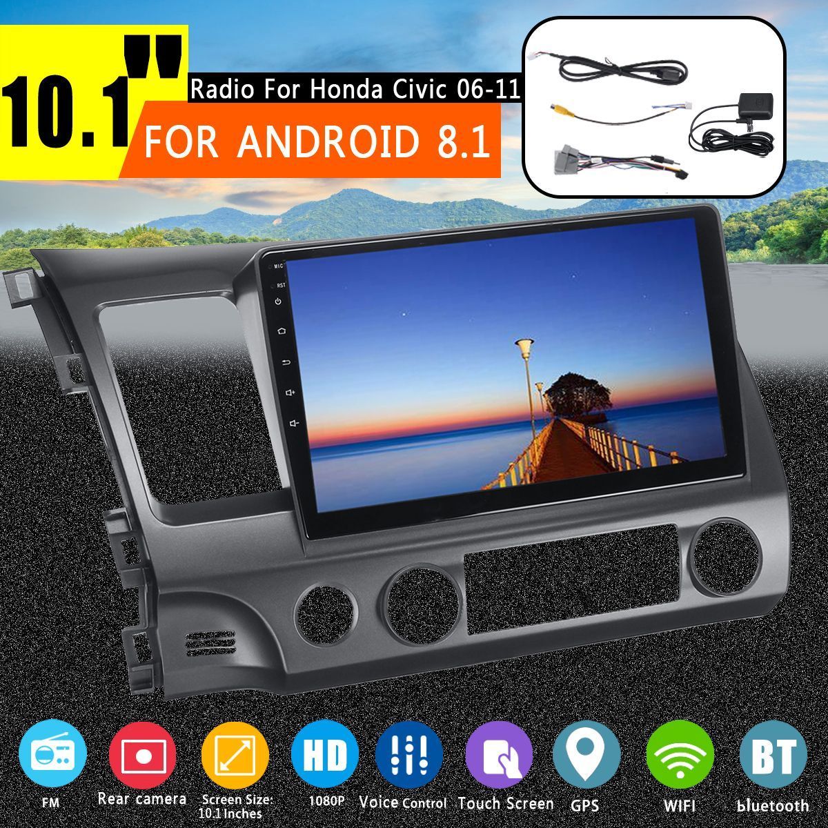 101Inch-for-Android-81-Car-MP5-Player-116G-Stereo-Radio-GPS-WIFI-bluetooth-FM-AM-for-Honda-Civic-200-1498027