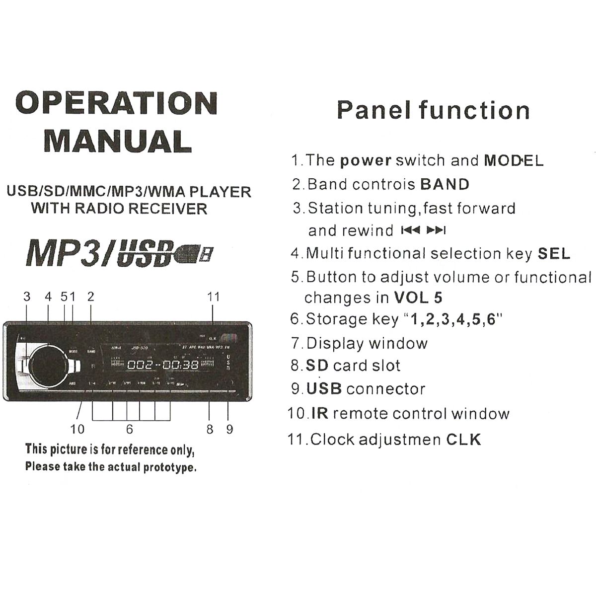 12V-DIN-Auto-Radio-bluetooth-Stereo-Audio-Head-Unit-Player-Car-MP3-Player-Stereo-With-FM-Radio-Multi-1009293