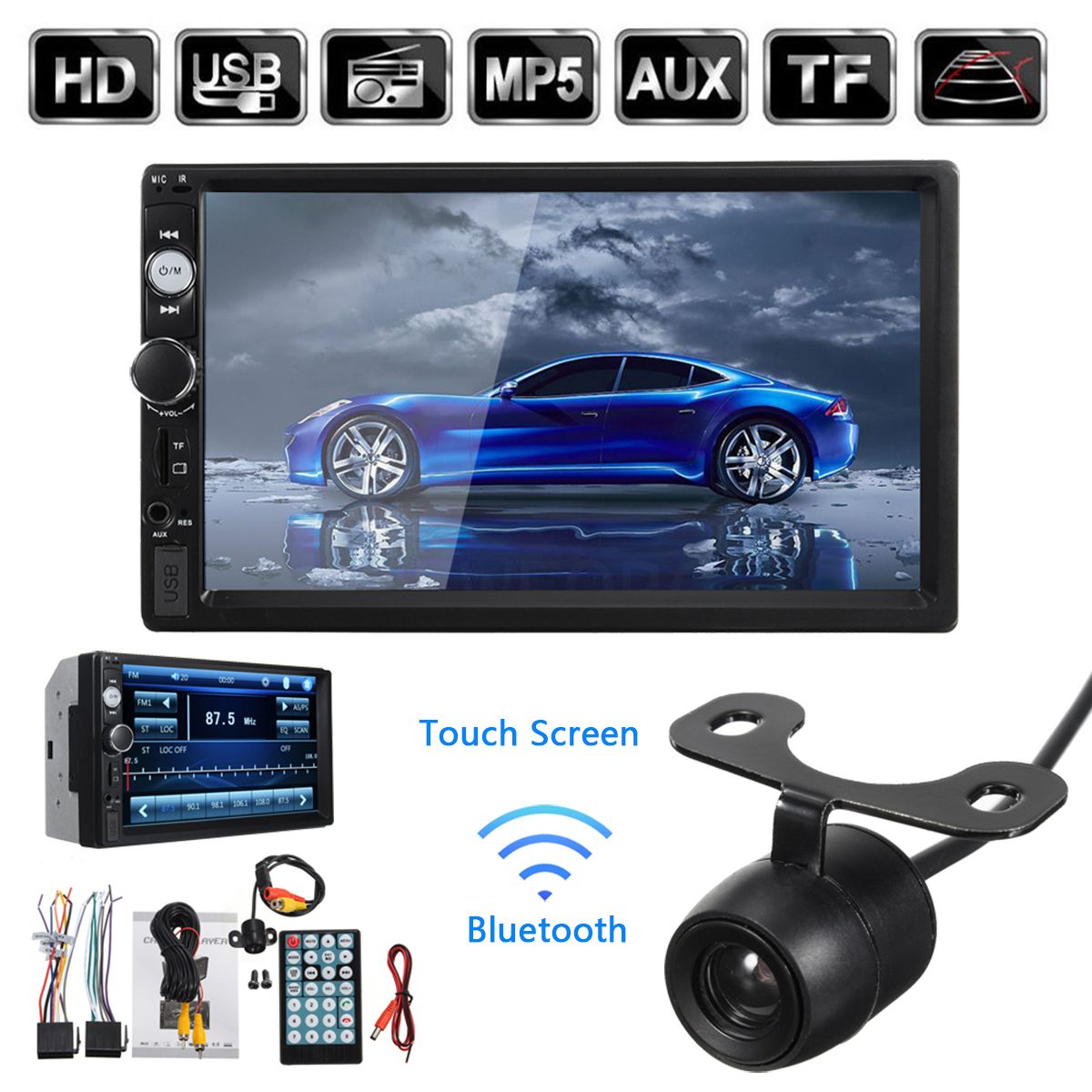 7-Inch-Touch-Car-Stereo-Radio-MP5-2-Din-In-Dash-bluetooth-FM-AUX-USB--Free-Camera-1259630