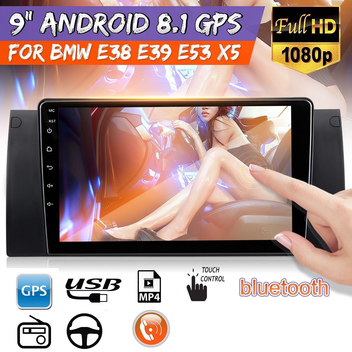 9-Inch-Android-81-Car-Stereo-Radio-Multimedia-Player-Quad-Core-116GB-Wifi-GPS-Microphone-For-BMW-E39-1662456