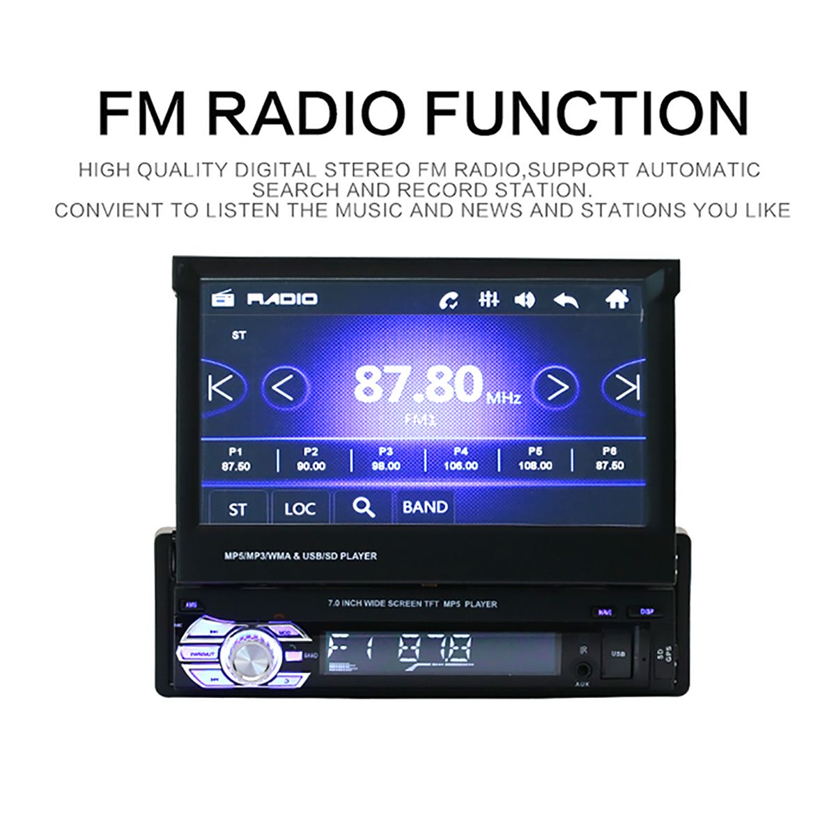 9601G-7-Inch-1DIN-Wince-Car-MP5-Player-Retractable-Flip-Stereo-Radio-bluetooth-GPS-USB-AUX-with-Back-1721384