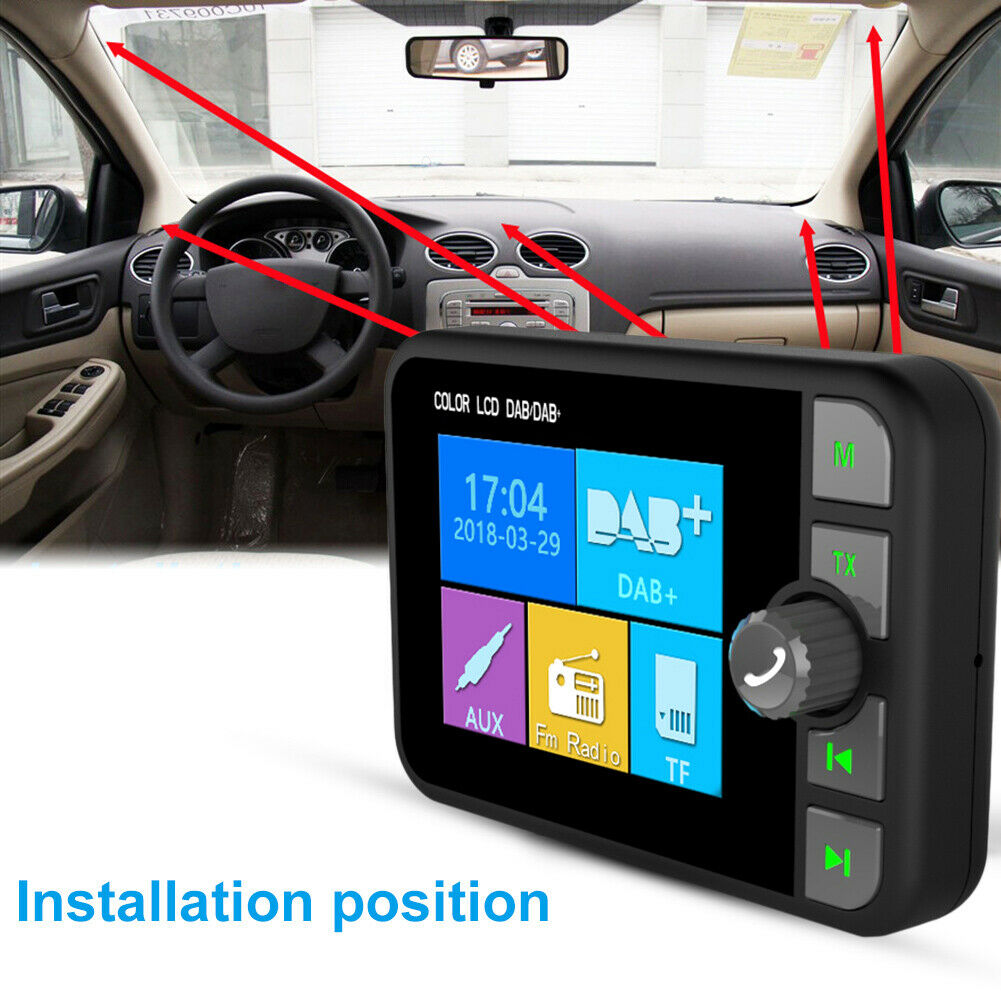 Car-DABDAB-Receiver-Digital-Radio-Adapter-bluetooth-FM-Hands-free-AUX-USB-1599713