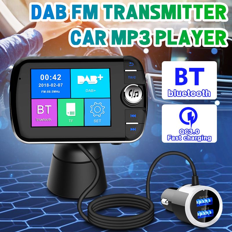 DAB004-Car-DABDAB-Receiver-Digital-Radio-Adapter-MP3-Player-Quick-Charging-QC30-Charger-LCD-display--1657687