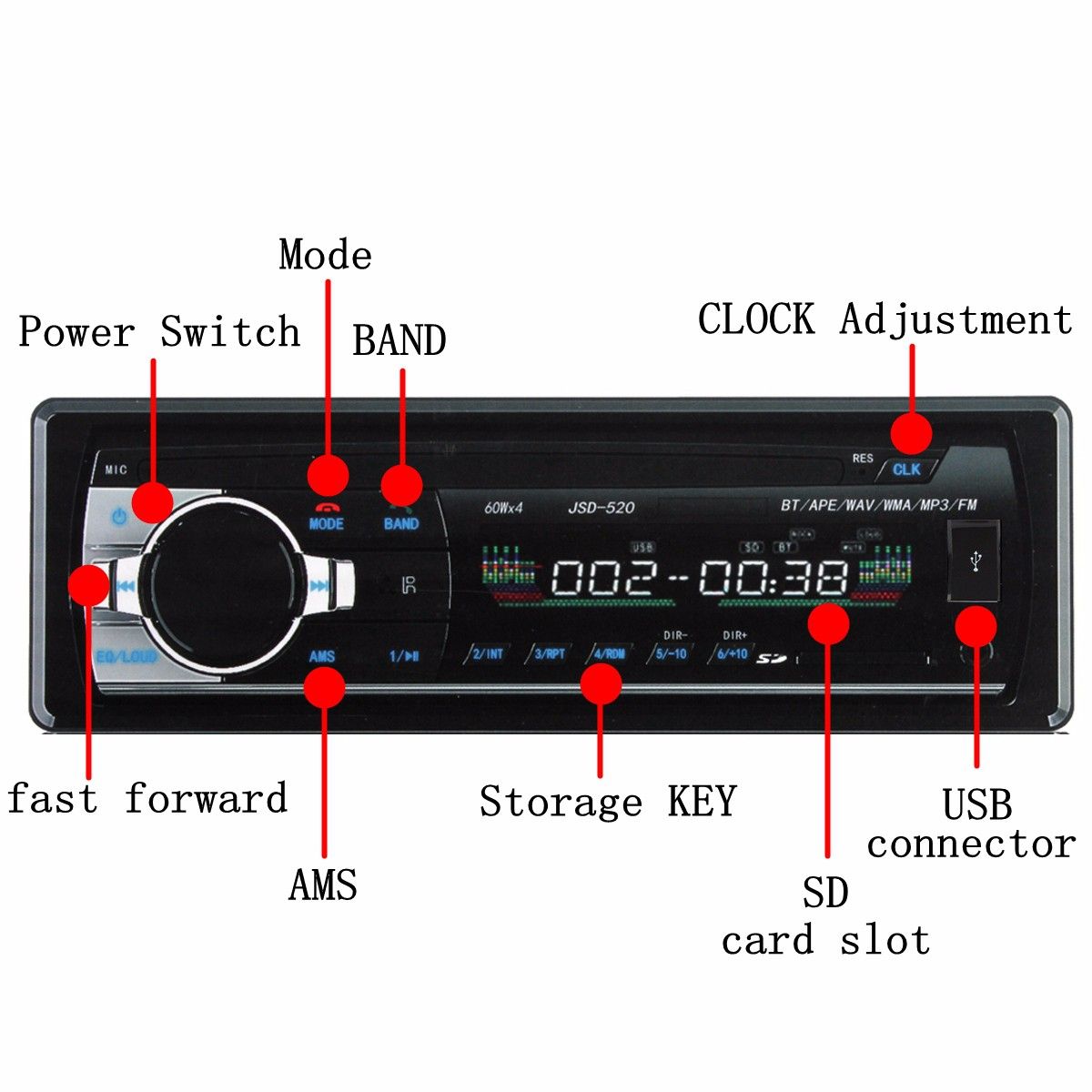 JSD-520-24V-Car-Stereo-Radio-MP3-Player-Auto-Audio-bluetooth-Hands-free-AUX-SD-USB-FM-1154176