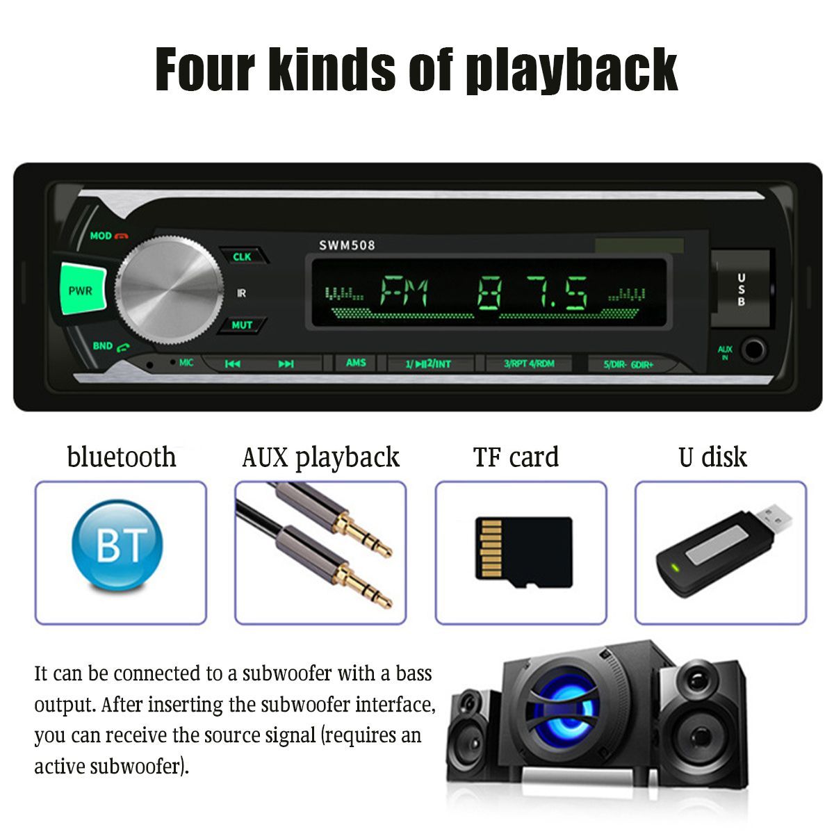 bluetooth-Auto-Radio-Car-Stereo-Radio-FM-Aux-Input-Receiver-TF-USB-12V-In-dash-1-Din-Car-MP3-Multime-1553606