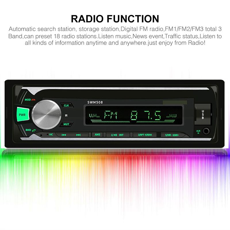 bluetooth-Auto-Radio-Car-Stereo-Radio-FM-Aux-Input-Receiver-TF-USB-12V-In-dash-1-Din-Car-MP3-Multime-1553606