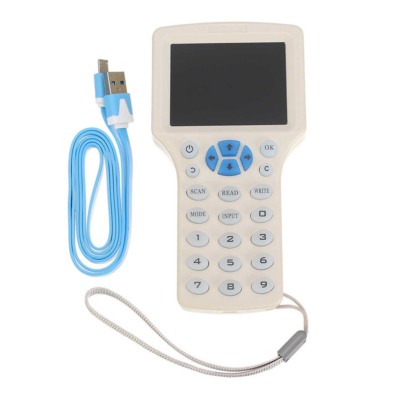 10-Frequency-RFID-Copier-ID-IC-Reader-Writer-Copy-with-30pcs-1356MHz-125KHz-Key-Fob-HID-UID-Card-1065071