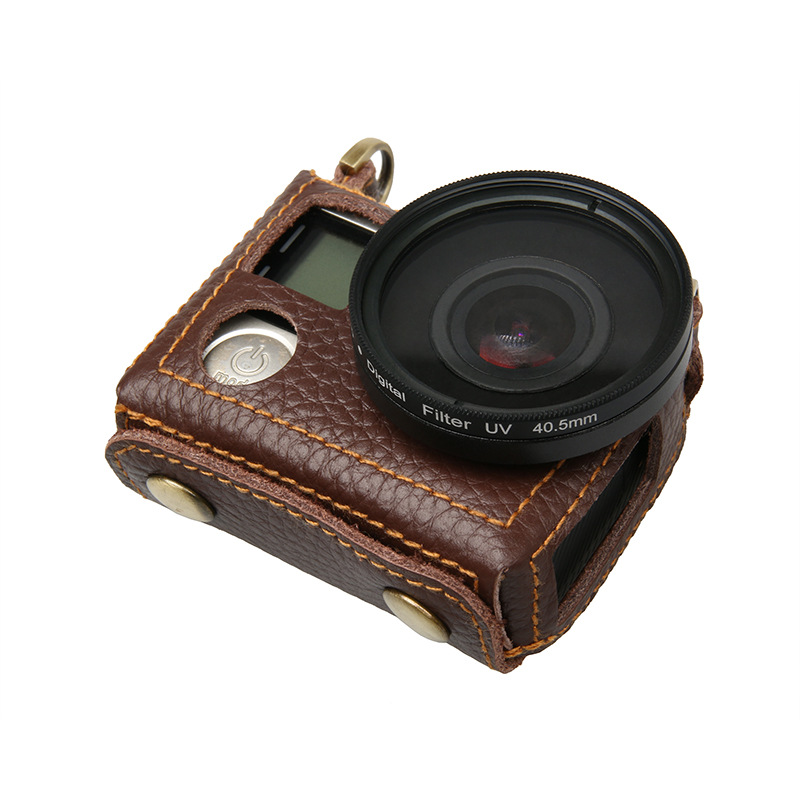 Portable-Leather-Case-Cover-Bag-for-Action-Camera-Gopro-Hero-4-Silver-with-405mm-UV-Lens-1130857