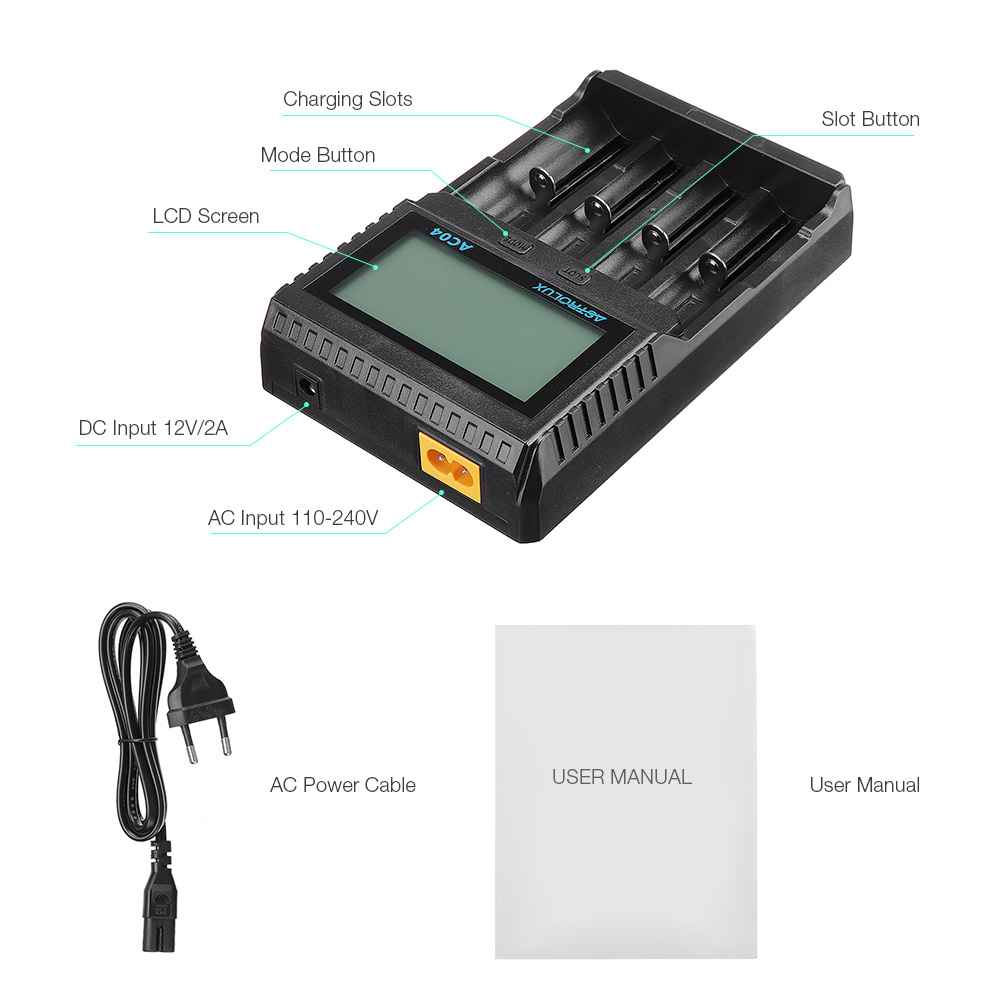 Astroluxreg-AC04-LCD-Display-ACDC-Smart-Intelligent-Universal-Li-ion-NiMH-Flashlight-Battery-Charger-1756224