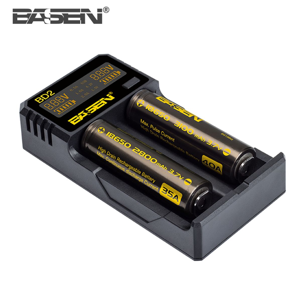 Basen-BD-2-18650-Power-Battery-Charger-Li-on-LCD-Display-2-Slot-USB-Rechargeable-1459454