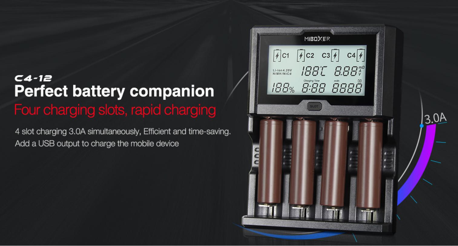 Miboxer-C4-12-LCD-Display-USB-Rapid-Intelligent-Li-ionIMRNi-MH-Battery-Charger-4Slots-US-Plug-1251802