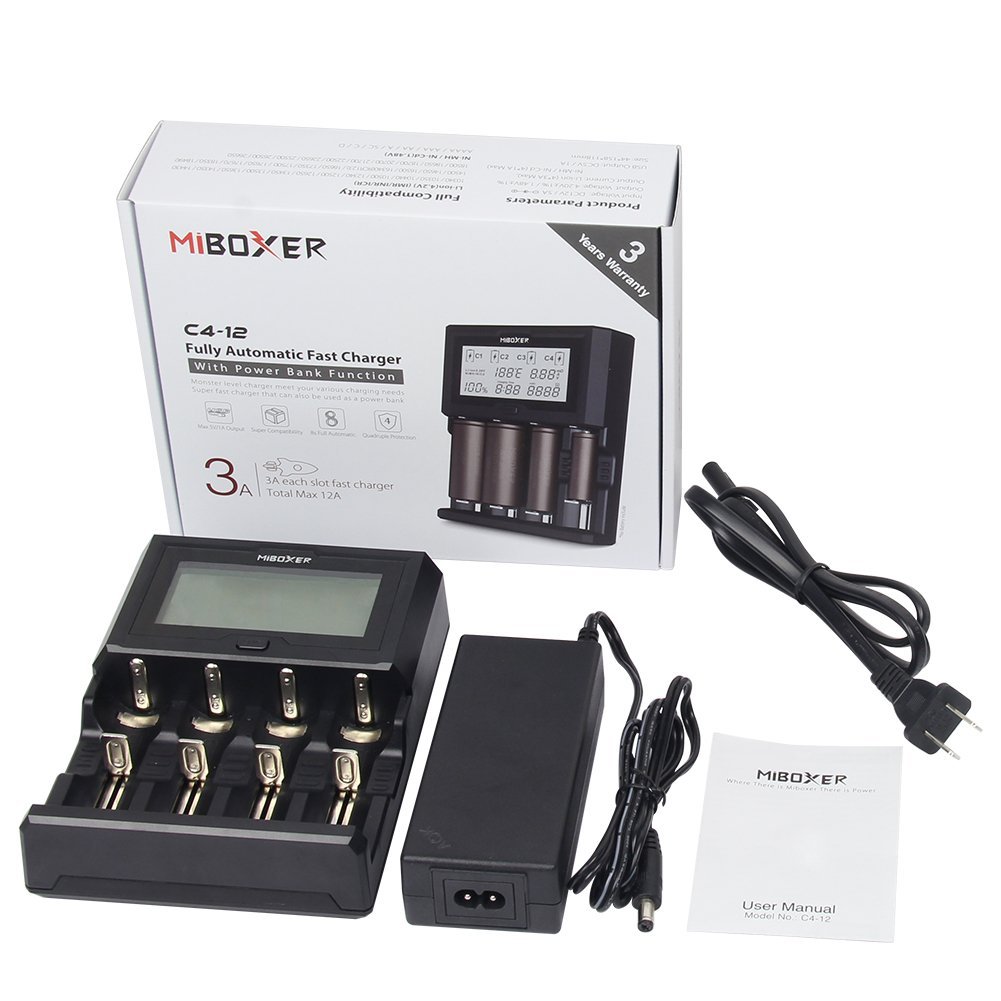 Miboxer-C4-12-LCD-Display-USB-Rapid-Intelligent-Li-ionIMRNi-MH-Battery-Charger-4Slots-US-Plug-1251802