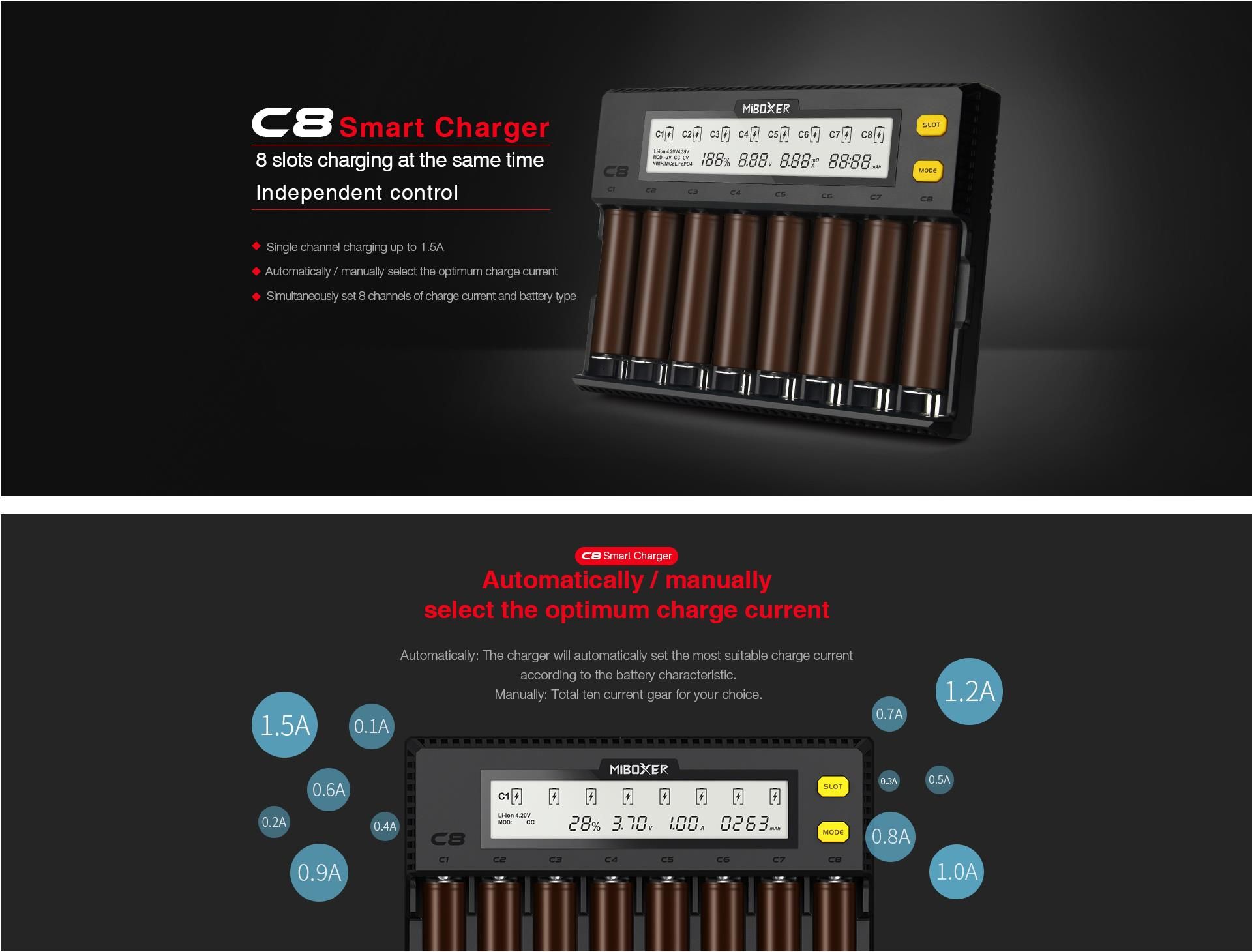 Miboxer-C8-8-Slots-Rapid-Smart-AA-AAA-18650-Battery-Charger-Current-Optional-Overcharging-Protection-1332268