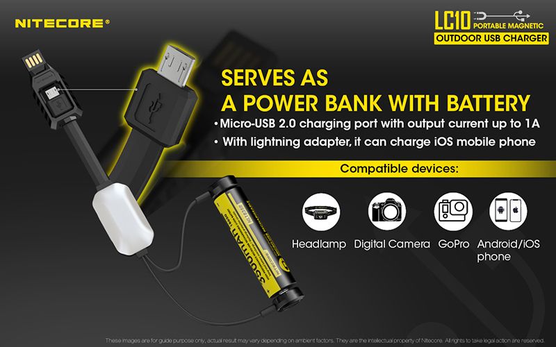 Nitecore-LC10-Portable-Magnetic-USB-Battery-Charger--Power-Bank--Backup-Light-EDC-Flashlight-1324264