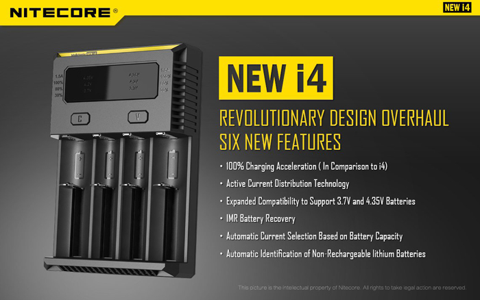 Nitecore-NEW-I4-Intelligent-Smart-Li-ionIMRLiFePO4-Battery-Battery-Charger-For-Almost-all-Battery-Ty-1083625