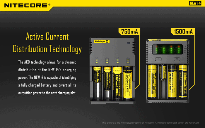 Nitecore-NEW-I4-Intelligent-Smart-Li-ionIMRLiFePO4-Battery-Battery-Charger-For-Almost-all-Battery-Ty-1083625