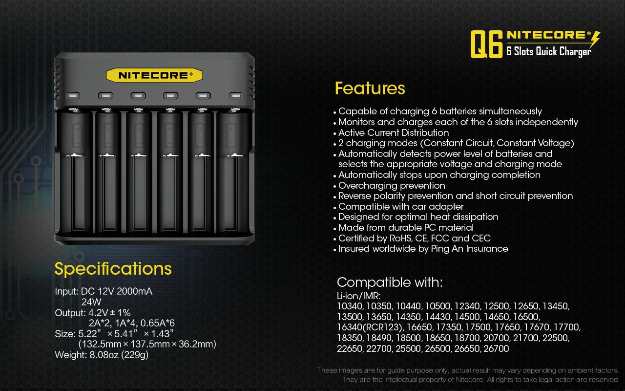 Nitecore-Q6-SIX-SLOT-2A-Universal-Li-ionIMR-Battery-Charger-For-18650-16340-RCR123A-14500-18350-1340833