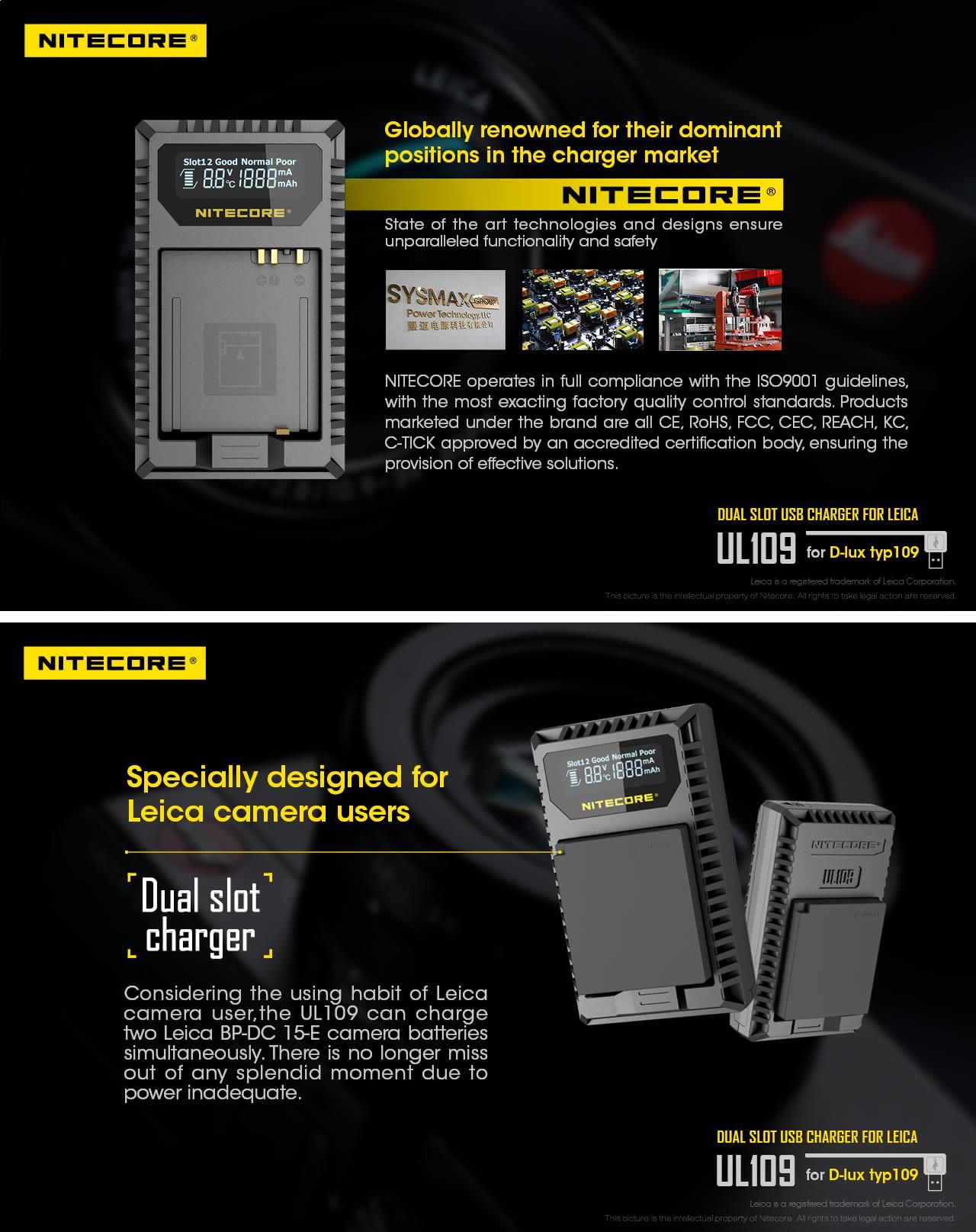 Nitecore-UL109-Digital-Dual-Slot-USB-Travel-Battery-Charger-For-LEICA-D-LUX-TYP109-Camera-1322079