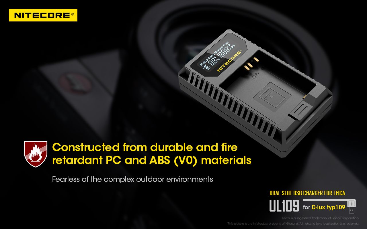 Nitecore-UL109-Digital-Dual-Slot-USB-Travel-Battery-Charger-For-LEICA-D-LUX-TYP109-Camera-1322079