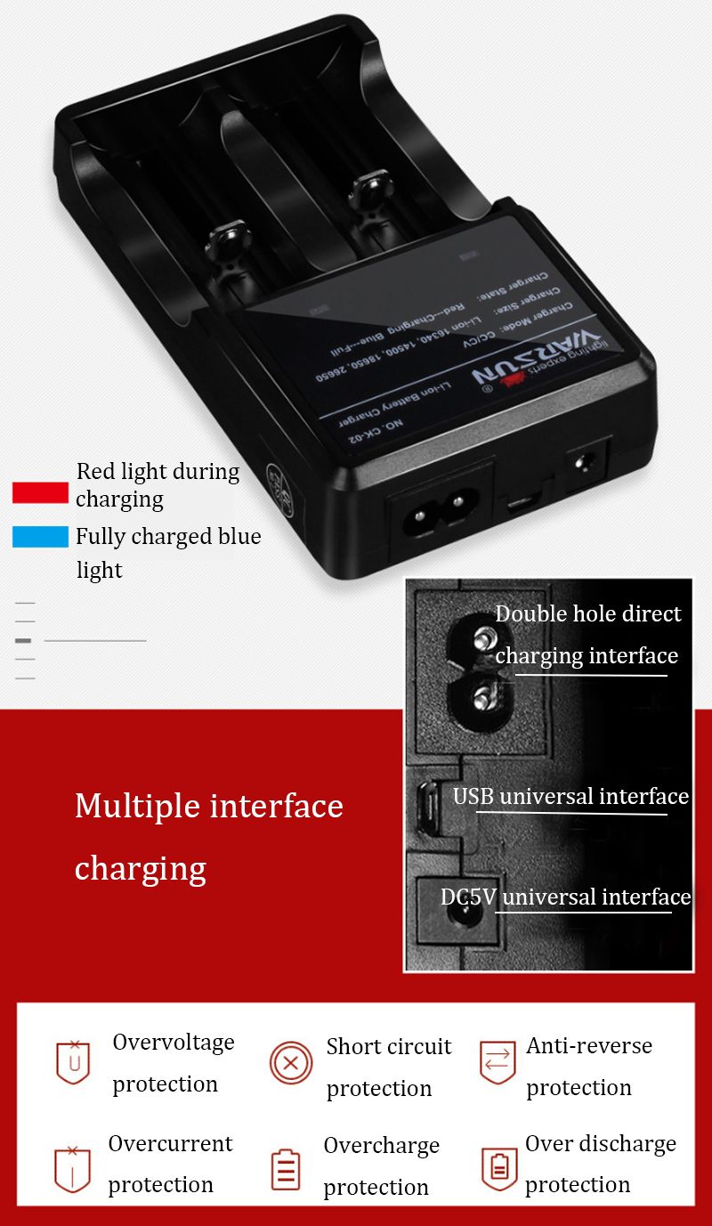 WARSUN-37V-42V-266501865014500-Battery-Charger-USBAC-Plug-Universial-Battery-Charger-1444512