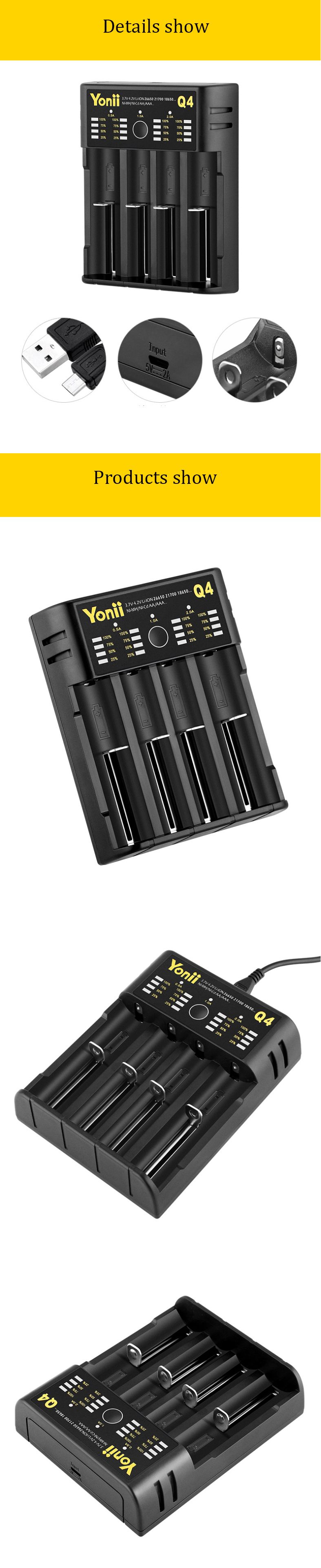 Yonii-Q4-Four-Slot-USB-Rechargeable-Lithium-Battery-Charger-Multi-functional-Intelligent-Charger-for-1552014