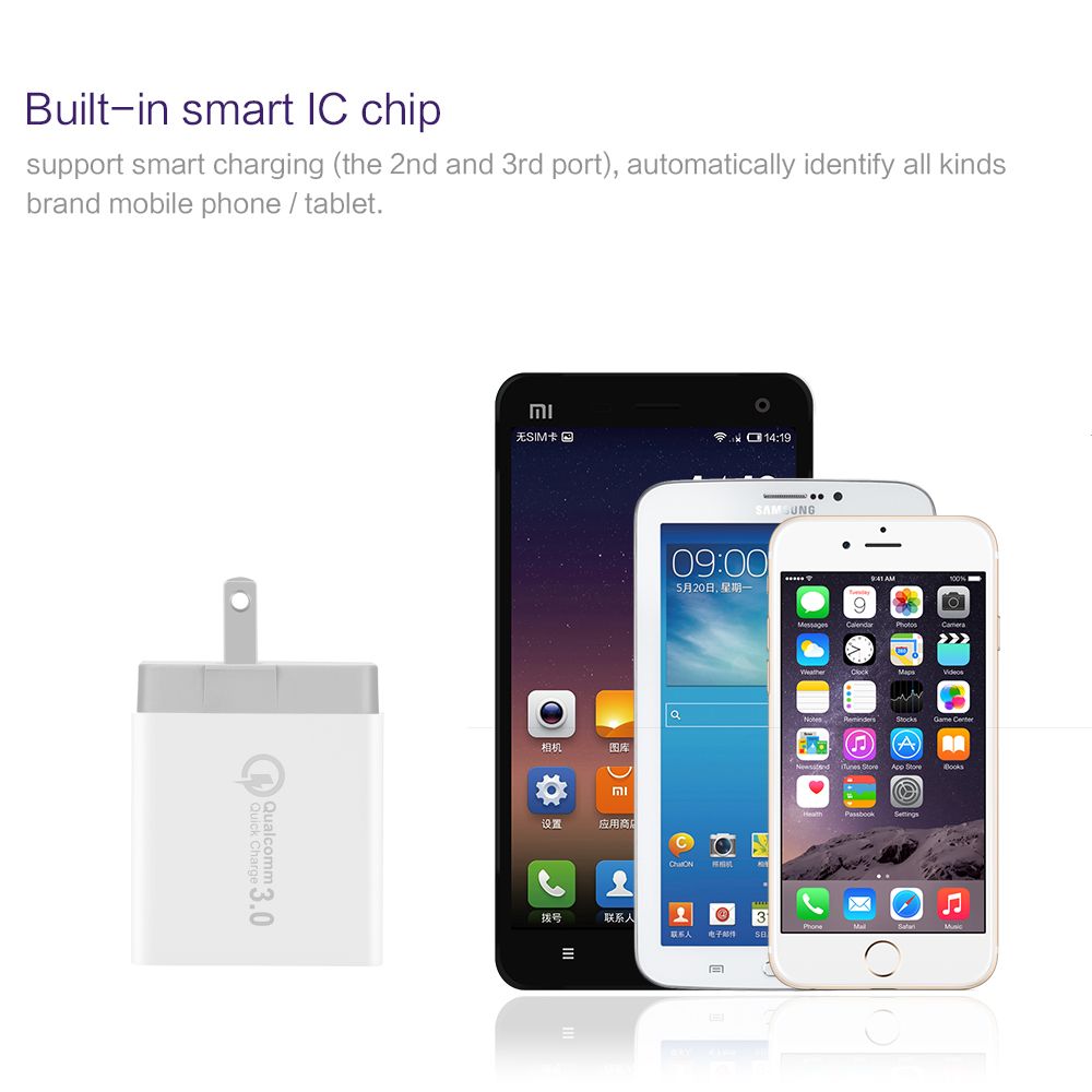 AiNaU-3-USB-Ports-3A-QC30-US-Wall-Travel-Charger-For-iphoneX-88Plus-Samsung-S8-Letv-6-mi5-mi-1214160