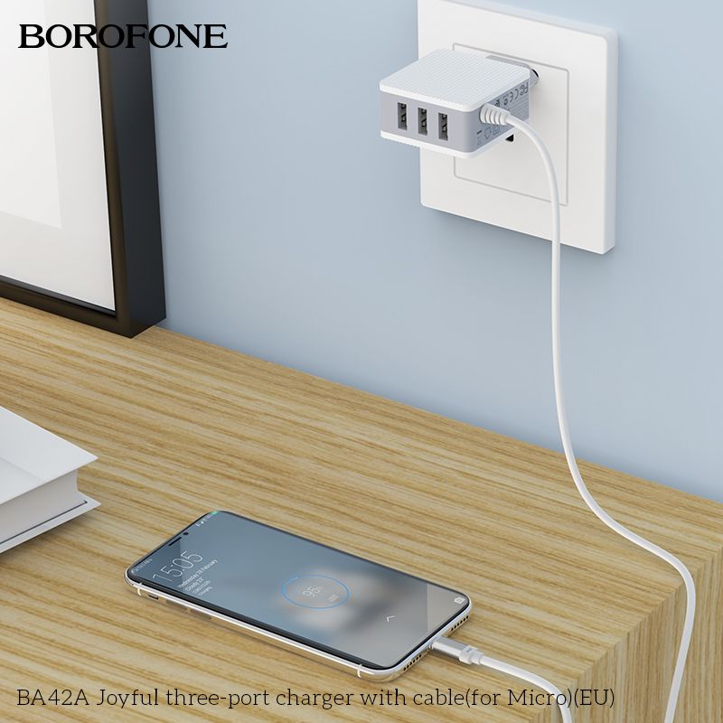 BOROFONE-31A-3-USB-Fast-Charging-USB-Charger-with-Type-C-Cable-For-iPhone-XS-11Pro-Huawei-P30-Pro-P4-1663191