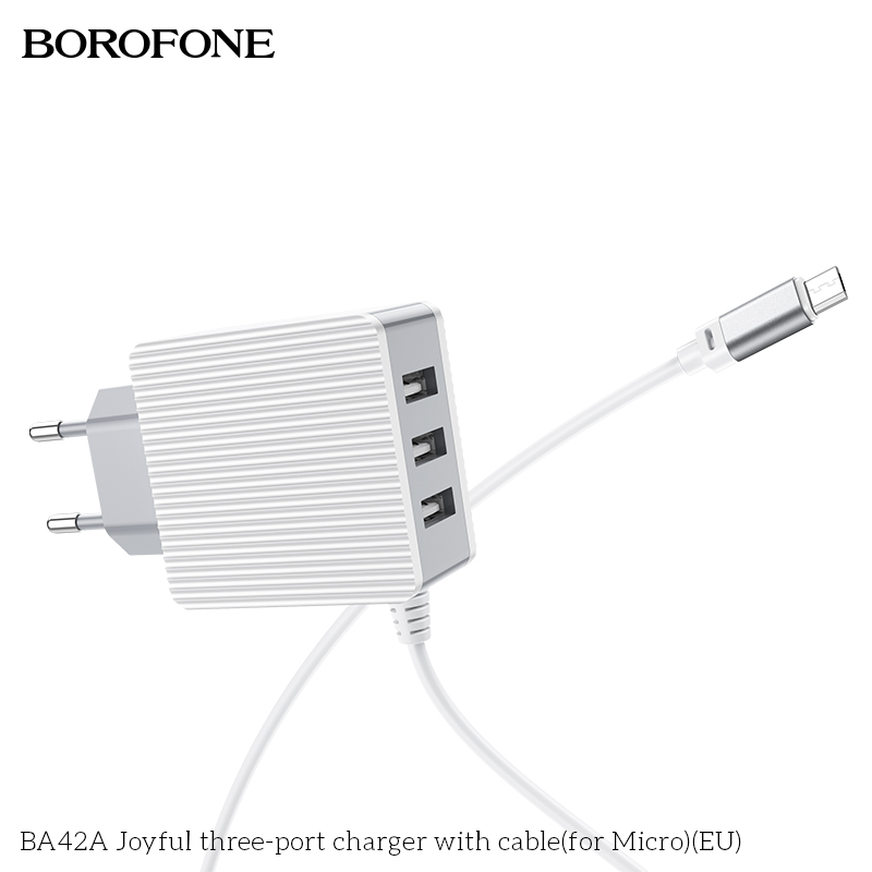 BOROFONE-31A-3-USB-Fast-Charging-USB-Charger-with-Type-C-Cable-For-iPhone-XS-11Pro-Huawei-P30-Pro-P4-1663191