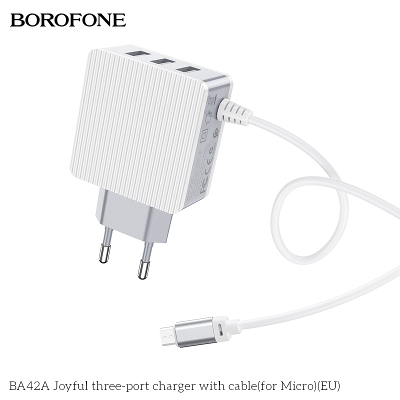 BOROFONE-31A-3-USB-Fast-Charging-USB-Charger-with-Type-C-Cable-For-iPhone-XS-11Pro-Huawei-P30-Pro-P4-1663191