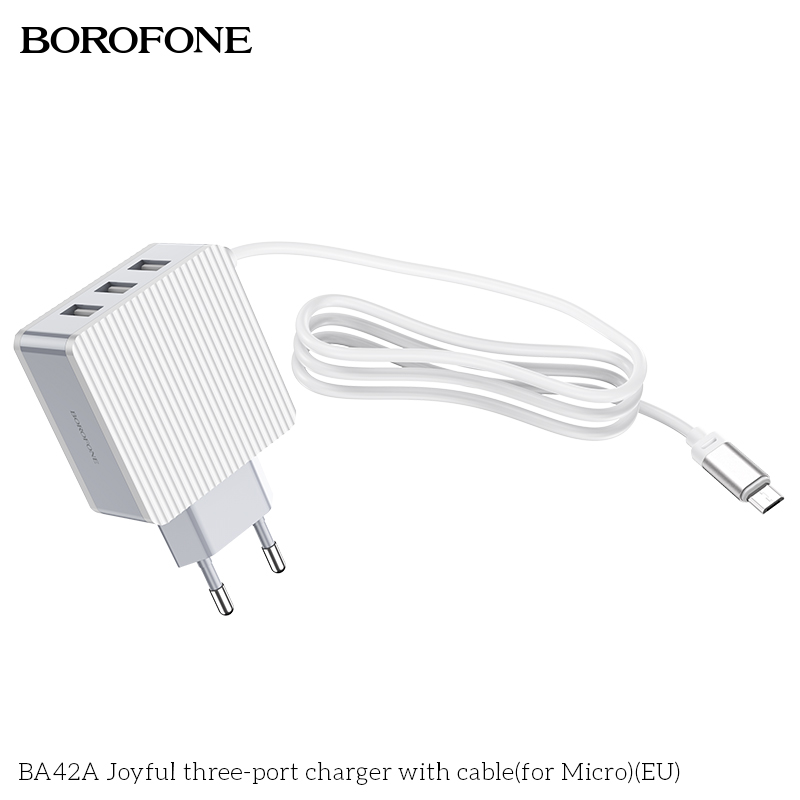 BOROFONE-31A-3-USB-Fast-Charging-USB-Charger-with-Type-C-Cable-For-iPhone-XS-11Pro-Huawei-P30-Pro-P4-1663191