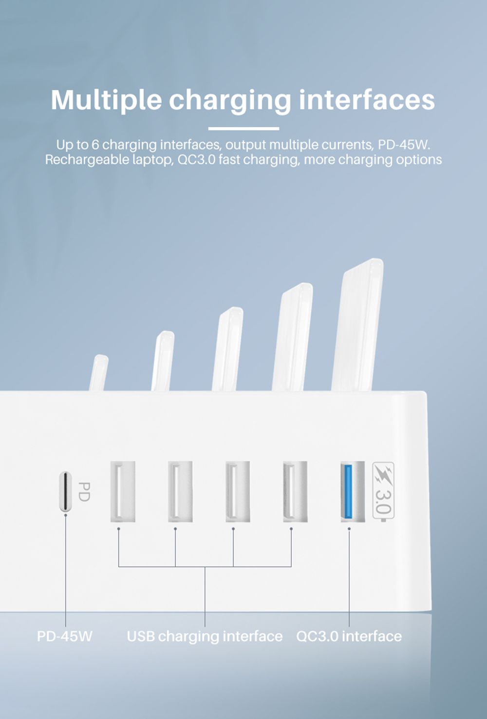 Bakeey-100W-6-Port-USB-PD-Charger-45W-USB-C-PD30-Power-Delivery-QC30-Quick-Charge-Digital-Display-De-1723976