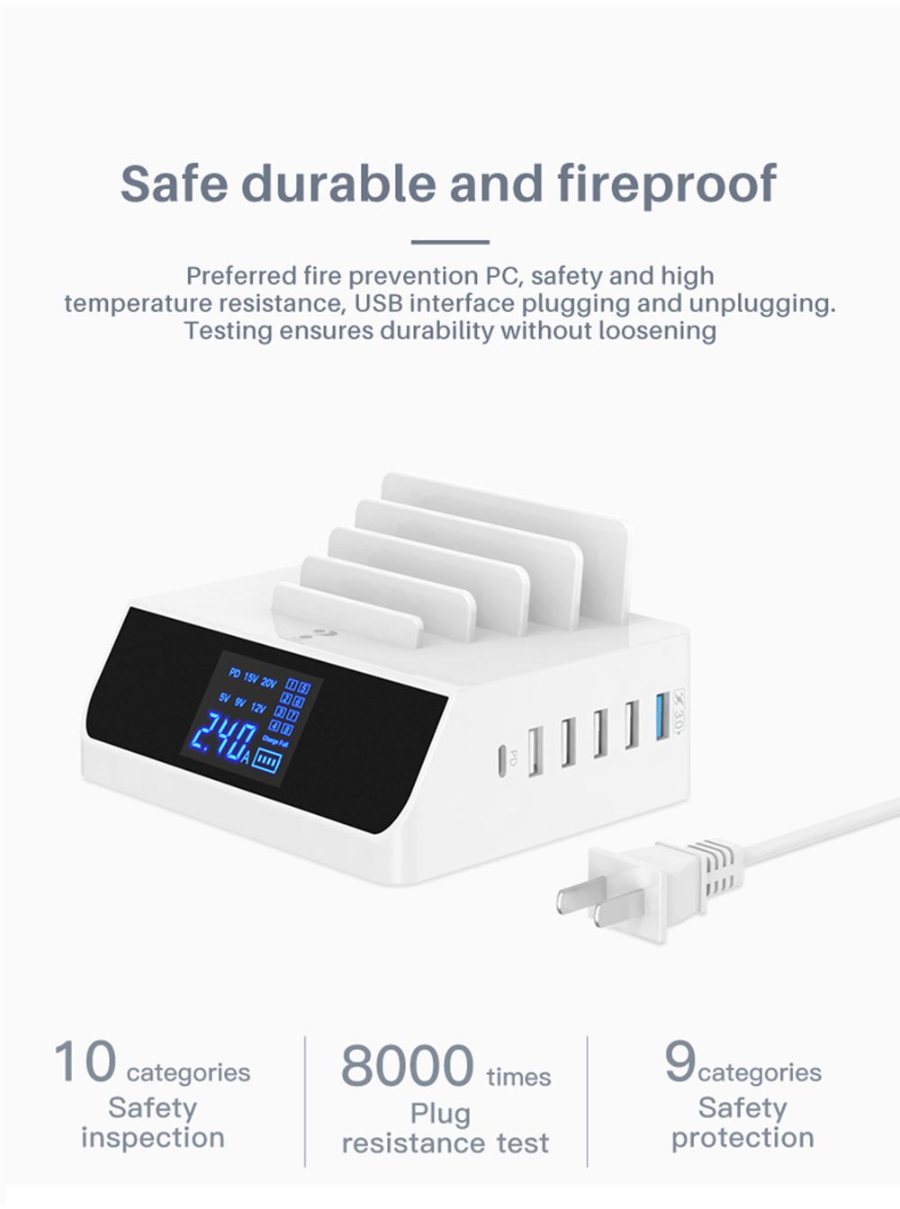 Bakeey-100W-6-Port-USB-PD-Charger-45W-USB-C-PD30-Power-Delivery-QC30-Quick-Charge-Digital-Display-De-1723976